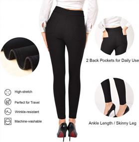 img 2 attached to Ginasy Dress Pants For Women Business Casual Stretch Pull On Work Office Dressy Leggings Skinny Trousers With Pockets