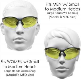 img 2 attached to Semi-Rimless Men Women Bikershades Safety Wrap-Around Sunglass Readers W/ Strap HD High Definition Smoke Clear Yellow Bifocal