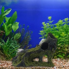 img 3 attached to 🏞️ Enhance Your Aquarium with Tree Hole Resin Ornament - Perfect Reptile Habitat Decoration, Fish Tank Hideaway Rock Cave House Hide Hut