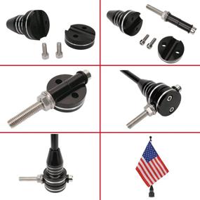 img 1 attached to 🏍️ Premium American Flag Motorcycle Flag Pole Mount for Harley Davidson Honda Goldwing CB VTX CBR Yamaha - Fits 1/2" Round Luggage Rack