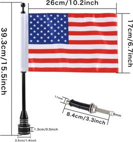 img 3 attached to 🏍️ Premium American Flag Motorcycle Flag Pole Mount for Harley Davidson Honda Goldwing CB VTX CBR Yamaha - Fits 1/2" Round Luggage Rack