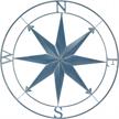 large 39.25 inch diameter aegean blue metal compass rose wall sculpture for indoor or outdoor use logo