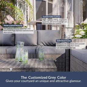 img 2 attached to 4 Piece Outdoor Rattan Patio Conversation Set With Couch, Loveseat, Table & Storage - Lima (Grey)