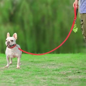 img 2 attached to Reflective Double-Sided Dog Leash With Padded Handle For Small & Medium Dogs - 5FT Red Nylon Lead For Walking And Training By Joytale
