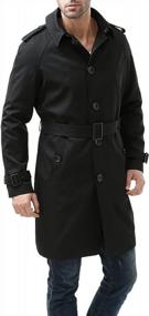 img 2 attached to Men'S Classic Single Breasted Trench Coat With Removable Liner - Waterproof And Ideal For All-Weather Wear By BGSD