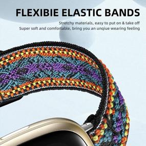 img 1 attached to Adjustable Braided Nylon Solo Loop Strap Compatible With Fitbit Sense/ Versa 3 Bands For Men & Women