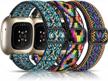 adjustable braided nylon solo loop strap compatible with fitbit sense/ versa 3 bands for men & women logo