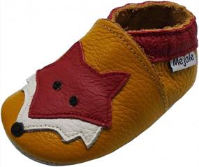 img 4 attached to Soft Leather Moccasins For Babies: Mejale Cartoon Butterfly Infant Toddler First Walker Slippers