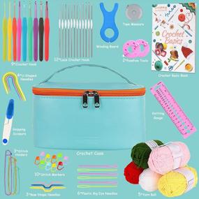 img 3 attached to Portable Crochet Set With Yarn And Hooks Ergonomic Soft Grip Knitting & Crochet Supplies Travel Starter Kit Case For Beginners, Crafters And Professionals By Coopay