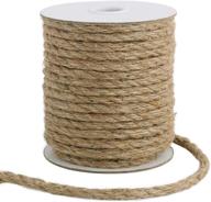 ๐งถ versatile and durable 66 feet 6mm jute rope: ideal for crafts, cat scratch posts, bundling - brown logo