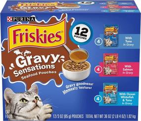 img 4 attached to 🐱 Purina Friskies Gravy Wet Cat Food Variety Pack - 24 Seafood Pouches 3 oz.