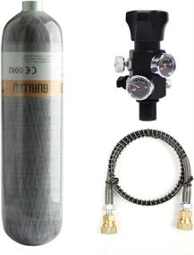 img 4 attached to CE Approved Gurlleu Carbon Fiber Air Tank - 30 Cu Ft/4500 PSI For PCP Paintball Compressed Air System With Regulator Valve And Dual Gauges Set (Empty Bottle)