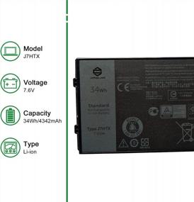 img 3 attached to JIAZIJIA J7HTX Laptop Battery Replacement For Dell Latitude 7202 7212 7220 Rugged Extreme Tablet Series Notebook 02JT7D 7XNTR FH8RW Black 7.6V 34Wh 4342MAh