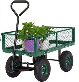 img 4 attached to 600-Pound Capacity Heavy Duty Garden Cart For Yard, Lawn, And Landscape With Dump Wagon And Utility Features By KINTNESS