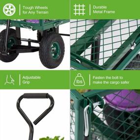 img 2 attached to 600-Pound Capacity Heavy Duty Garden Cart For Yard, Lawn, And Landscape With Dump Wagon And Utility Features By KINTNESS