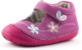 img 4 attached to Wobbly Waddlers Toddler Leather Support Girls' Shoes ~ Flats