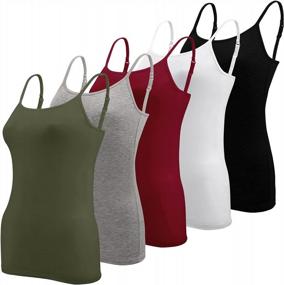 img 4 attached to Essential Women'S Camisole Tank Tops — 5 шт. в упаковке от BQTQ