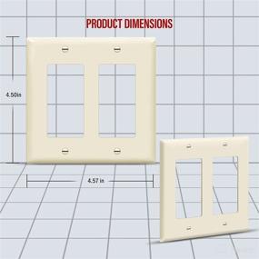 img 3 attached to ENERLITES 2-полюсная пластина для выключателя или розетки со стандартным размером, с блестящим покрытием, неразбиваемым поликарбонатным термопластиком, сертифицирована UL, светлый миндаль (10 штук)