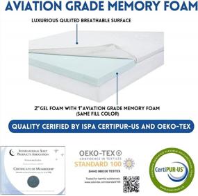 img 2 attached to Full Size Removable Cover Cool Gel Memory Foam Mattress Topper - Provides Comfort, Body Support, And Pressure Relief