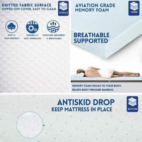 img 1 attached to Full Size Removable Cover Cool Gel Memory Foam Mattress Topper - Provides Comfort, Body Support, And Pressure Relief