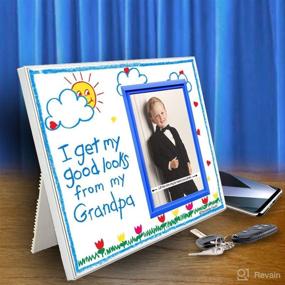 img 2 attached to 📸 Grandpa's Picture Frame: 'Inherited Good Looks' - Classic Crayola, Adorable Frame, 8.25 x 7", Fits 3.5 x 5" Photo, Conveniently Mailable