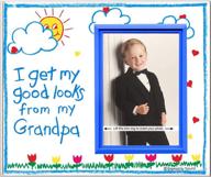 📸 grandpa's picture frame: 'inherited good looks' - classic crayola, adorable frame, 8.25 x 7", fits 3.5 x 5" photo, conveniently mailable логотип