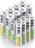 ebl 16-pack aa aaa rechargeable battery combo - 8x aa 2300mah & 8x aaa 800mah batteries логотип
