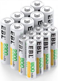 img 4 attached to EBL 16-Pack AA AAA Rechargeable Battery Combo - 8X AA 2300MAh & 8X AAA 800MAh Batteries