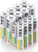 ebl 16-pack aa aaa rechargeable battery combo - 8x aa 2300mah & 8x aaa 800mah batteries logo