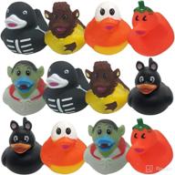 🦆 artcreativity 2.5 inch halloween rubber duckies for kids - pack of 12 assorted characters, perfect trick or treat supplies, goodie bag fillers, party favors, halloween themed bathtub toys logo