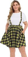 women's clothing - skirts hde elastic overall pinafore suspender logo