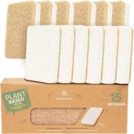 🌿 greenzla eco-friendly kitchen sponges 15 pack - natural hemp/sisal biodegradable cleaning dish sponge for sustainable living logo