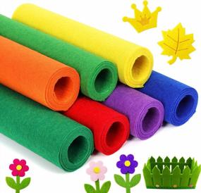 img 4 attached to Get Creative With ZAIONE Felt Fabric Sheets: 7 Stiff Rolls In Assorted Rainbow Colors - Ideal For Your Craftwork, Sewing And Patchwork Projects