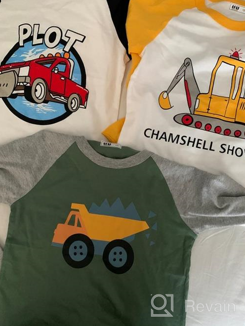 img 1 attached to 🌙 Cute & Comfy Moon Tree Cartoon Dinosaur Boys' Tops, Tees & Shirts: A Fashionable Delight! review by Michael Mayes