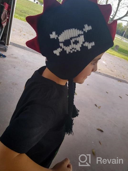 img 1 attached to 🧢 Boy's Mohawk Hat with Spiked Skull - Born to Love review by Tim Roby