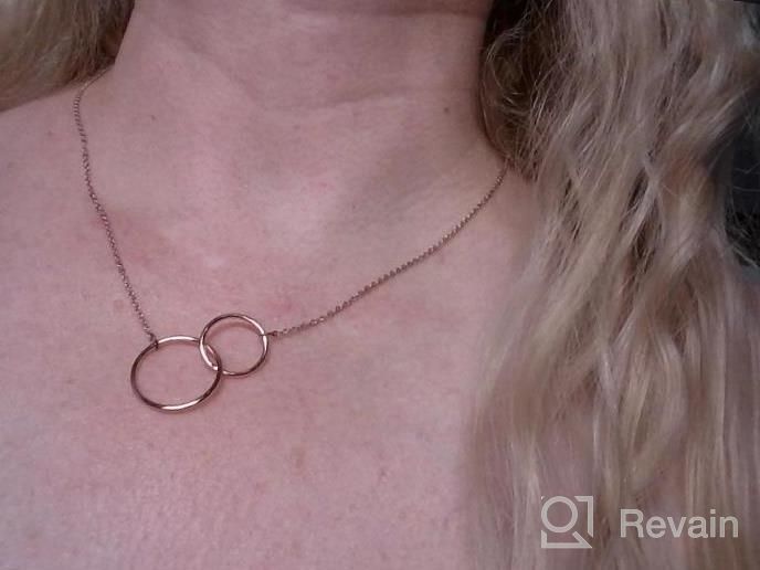 img 1 attached to SANNYRA Sympathy Gift Necklace 14K Rose Gold Filled 2 Interlocking Infinity Double Circles Life Is Tough Jewelry Gift For Women Girls review by Janet Baker