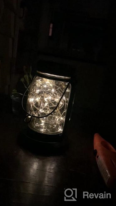 img 1 attached to 🌟 Decorate Your Outdoor Space with 4 Pack Solar Hanging Mason Jar Lights - Waterproof Vintage Glass Jar Starry Fairy Light with 30 Warm White LEDs for Patio, Garden, and Trees review by Tyrell Rike