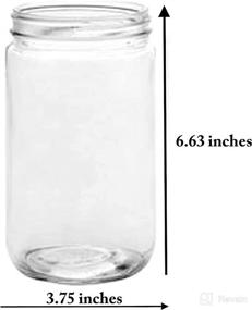 img 2 attached to 🏺 32 oz Glass Storage Jars with Extra Wide Mouth - Set of 2 (BPA Free) Plastic Jar Lids - Made in USA by Jarming Collections (2 Black Dome Plastic Lids)