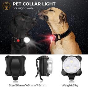 img 3 attached to 🐶 Enhance Visibility with 2 Pieces Rechargeable LED Dog Collar Light - Waterproof Clip-on Safety Lights for Night Walking, Cycling, Running - 4 Light Modes: White & Red