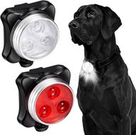 🐶 enhance visibility with 2 pieces rechargeable led dog collar light - waterproof clip-on safety lights for night walking, cycling, running - 4 light modes: white & red logo