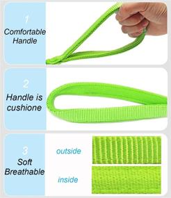 img 1 attached to Reflective Dog Leash With Padded Handle - 3/4/6/10 Foot Nylon Braided Rope Leash For Large And Medium Small Dogs - Walking Lead For Training - Green (6FT-1/3'') By Mycicy