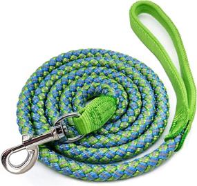 img 4 attached to Reflective Dog Leash With Padded Handle - 3/4/6/10 Foot Nylon Braided Rope Leash For Large And Medium Small Dogs - Walking Lead For Training - Green (6FT-1/3'') By Mycicy