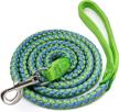 reflective dog leash with padded handle - 3/4/6/10 foot nylon braided rope leash for large and medium small dogs - walking lead for training - green (6ft-1/3'') by mycicy logo