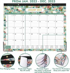 img 1 attached to Large 2023 Desk Calendar With Protective Corners - January To December 2023, 22'' X 17'', Thick Paper And Big Blocks For Easy Planning And Organization