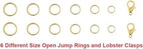 img 2 attached to 1504Pcs Gold Open Jump Ring & Lobster Clasps Kit - Jewelry Making Supplies For Necklace Repair (EuTengHao)