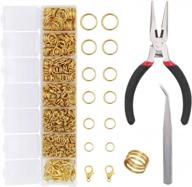 1504pcs gold open jump ring & lobster clasps kit - jewelry making supplies for necklace repair (eutenghao) логотип