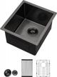 upgrade your bar or kitchen with lordear's 16"x18"x8" gunmetal black stainless steel undermount sink - high quality, single bowl and 16 gauge for perfect prepping logo
