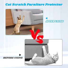 img 1 attached to 🐱 Cat Scratch Furniture Protector - 12 Pack XL 17”L 12”W- Double Sided Anti Cat Scratch Furniture Protectors- with 2pcs Cat Feather Toys- 60 pcs Twist pins - 70 pcs Nano Tapes