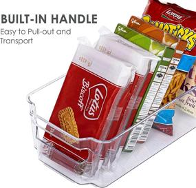 img 2 attached to Clear Plastic Fridge Organizer Bins - Set Of 6, Ideal For Kitchen Cabinet, Pantry, And Freezer Storage, BPA-Free, 12.5" Long-Medium Size By HOOJO