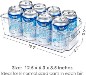 img 3 attached to Clear Plastic Fridge Organizer Bins - Set Of 6, Ideal For Kitchen Cabinet, Pantry, And Freezer Storage, BPA-Free, 12.5" Long-Medium Size By HOOJO